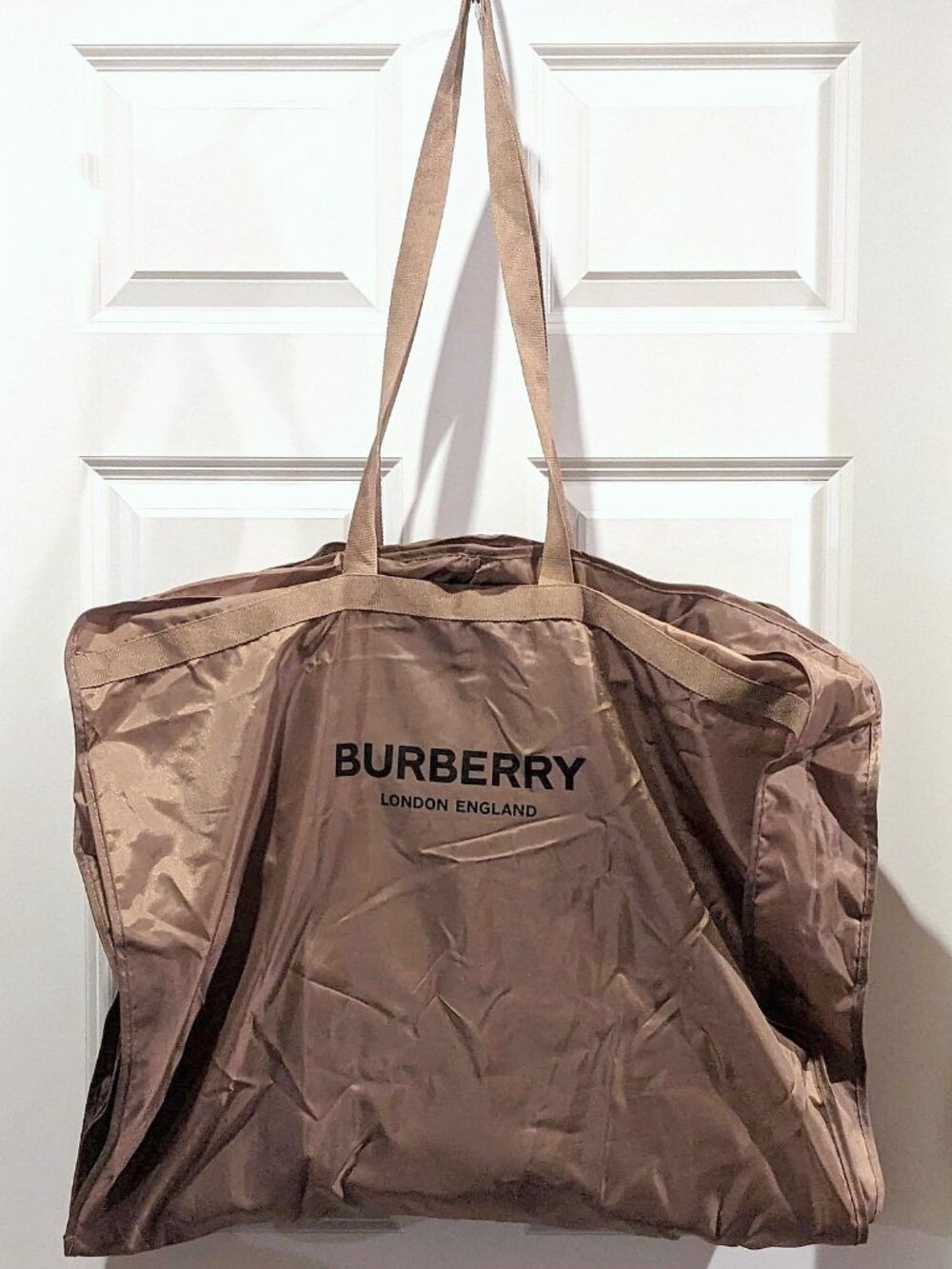 Authentic Burberry Garment Coat Dust Cover Zipper Bag LIGHT BROWN NEVER USED